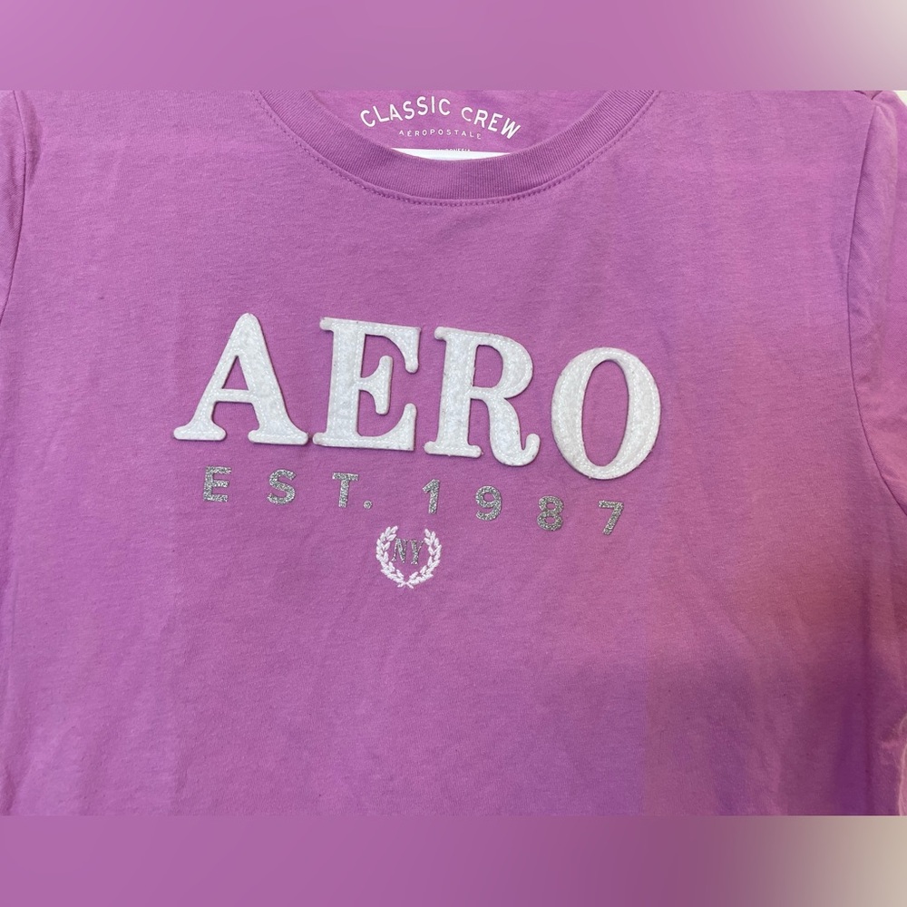 Aeropostale Women’s Aero Graphic Purple Tee Size‎ L - Picture 5 of 9